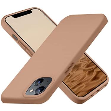 Imagem de Ownest Capa compatível com iPhone 13 e iPhone 14 de 6,1 polegadas com capa protetora de silicone fina à prova de choque para iPhone 13/iPhone 14 com [forro de microfibra de toque suave] - marrom