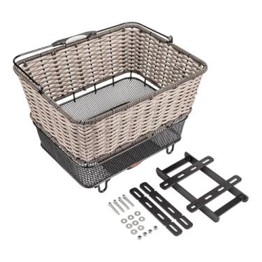 Imagem de menolana Cesto de armazenamento traseiro genérico para bicicleta com alça, multifuncional, fácil de instalar, acessório e profissional, 41,5 x 33,5, Bege