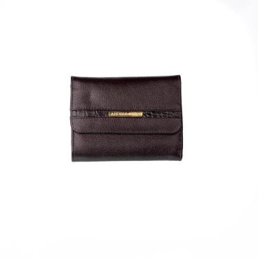 Imagem de Carteira feminina pequena de couro liso Jade-Feminino