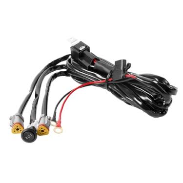 Imagem de BICYACO Kit de fiação de barra de luz LED - Kit de fiação de 16 AWG com relé de 12 V 40 A Fusível de lâmina On Off Mount Conector DT para holofote off-road holofote ATV SUV UTV barco - 2 condutores