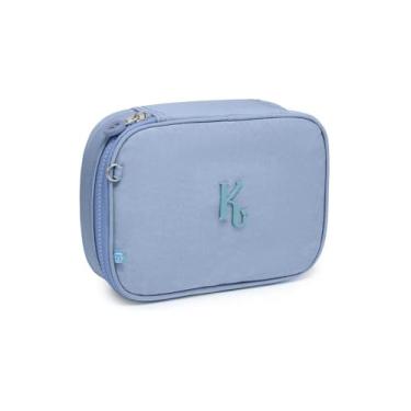 Imagem de Estojo Quadrado Tie Dye Azul, Poliéster, 26x16,5x6cm, 2,5 Litros, com Elásticos e Bolso de Rede