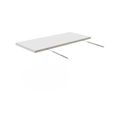 Imagem de Kit Prateleiras Retas 60x20 cm – Suporte Invisível Branco, Organizador de Parede para Livros, Cozinha e Quarto(3 Reta 60x20)