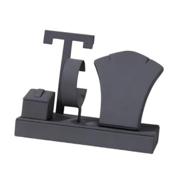 Imagem de simhoa Expositor de Joias, Busto Decorativo para Colares, Anéis e Brincos em Couro PU, Organizador para Colares, Anéis e Pulseiras, Cinza