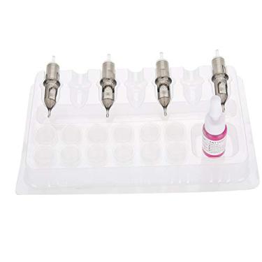 Imagem de AYNEFY Suporte de Agulha de Tatuagem, Suporte de Copo de Tinta de Plástico Transparente, Acessórios de Tatuagem Descartáveis ​​para 7 Cartuchos, Perfeito para Tatuadores e Profissionais de Sobrancelha