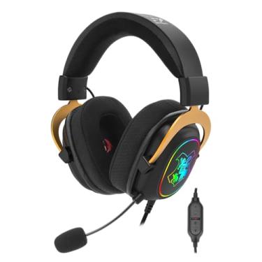 Imagem de Headset Gamer Redragon Harry Potter Zeus Hogwart’s RGB Special Edition Preto e Dourado Surround 7.1 Virtual com Kit de Customização HP-510 RGB