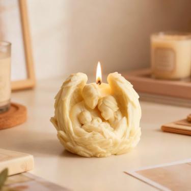 Imagem de Molde de vela familiar, bebê pai, mãe, quente, família, asas de anjo, molde de vela de silicone para fazer velas, fundição de resina, velas de aromaterapia, cera, sabão de cera artesanal, decoração de