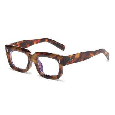 Imagem de Óculos de Sol Masculinos Pequenos com Lentes Transparentes e Proteção UV400, Estilo Punk Feminino com Rebites e Lentes Degradê, Ideais para Esportes ao Ar Livre, Corrida e Ciclismo, Estampa de Leopard