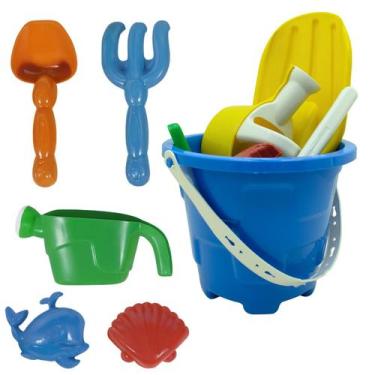 Imagem de Brinquedo Balde de Praia Colorido Infantil 12 pçs Divertido - Webstok