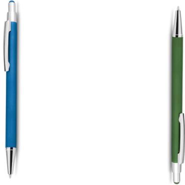 Imagem de Genérico Caneta Esferográfica Azul, Corpo em Papel Reciclado, com Ponta Touch Emborrachada, Escrita Geral, Kit com 2 Unidades (Azul e Vermelho 2)