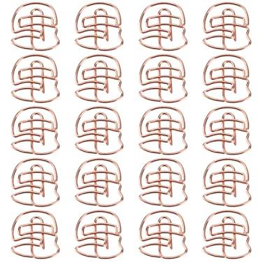 Imagem de Clipes de papel Clipes de marcadores Material de escritório Cute Rose Gold Hamburg Shape Planner Clips para organizar arquivos Notebooks Marcadores de calendário Marcas de ferro