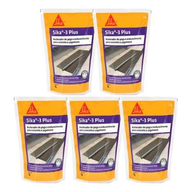 Imagem de 5 Sika-3 Plus - Acelerador De Pega Argamassa e Concreto 1 Litro