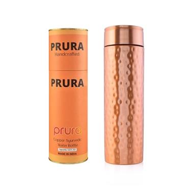 Imagem de PRURA Garrafa de água de cobre, um recipiente de cobre puro ayurvédico à prova de vazamento