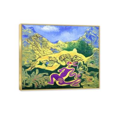 Imagem de Pôster Max Ernst Reclinado com Figuras Reproduções de Pinturas Famosas Surrealismo Arte de Parede Tela Max Ernst Decoração de Parede para Presentes de Sala de Estar 80 x 60 cm (32 x 24 polegadas