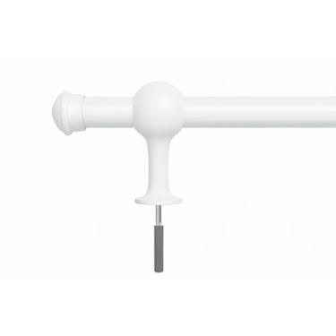 Imagem de Varão de Madeira 2 metros Decoração Elegante Sala Quarto Cozinha Escritório cortina Bege,Preto,Branco,Marron,Cinza varão de cortina(BRANCO,01 UNIDADE)