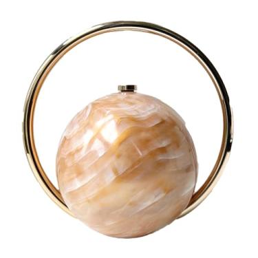 Imagem de Bolsa feminina com bola de mármore para noite, bolsas elegantes e luxuosas, para festas, férias, casamentos, Caqui, Casual