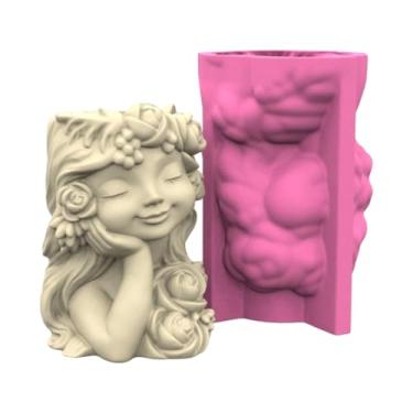 Imagem de Vaso de flores reutilizável, molde de silicone, materiais de grau alimentício para suculentas, plantador multiuso, projeto de arte de resina de cimento, molde de plantador de silicone, plantas