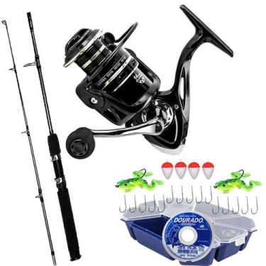 Imagem de Kit de Pesca Molinete 5000 Vara Taue 1,80mt Estojo Completo - ALTO MAR