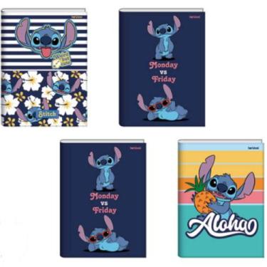 Imagem de 4un cadernos univ. stitch cost. 80 folhas sortido - jandaia