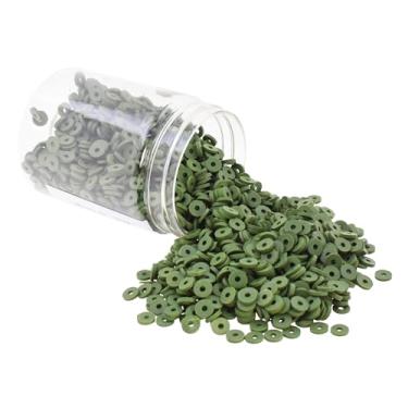 Imagem de Mandala Crafts Kit de contas de argila de polímero oliva de 4 mm para pulseiras da amizade - 6000 contas de oliva Heishi contas de disco para fazer joias espaçadores redondos - contas planas para