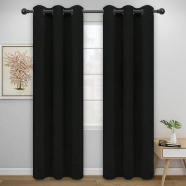 Imagem de Cortinas Easy-Going Pretas, 2 painéis, 107x241 cm, térmicas