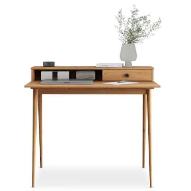 Imagem de IDIMEX Mesa Escrivaninha Madeira Retro 1 Gaveta Nicho Integrado Malina