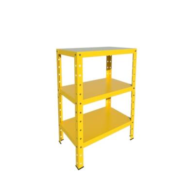 Imagem de Estante Prateleira Armário Aço Pequena para até 45kg Coloridas Multiuso 3 Bandejas 65cm altura x 30cm profundidade x 45cm largura (Amarela)