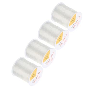 Imagem de GLOGLOW Cordão Mágico Elástico, 4 Rolos de Corda Elástica Transparente para Fazer Joias, 0,03 Polegadas, 109 Jardas Cada, Pulseira DIY, Colar Com Miçangas, Materiais Artesanais, Materiais Artesanais