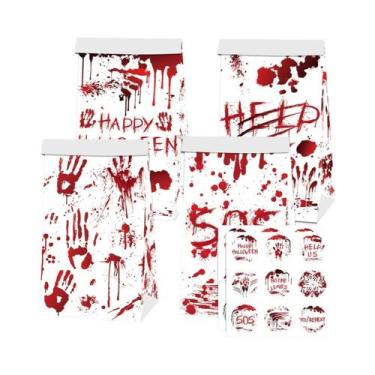 Imagem de Sacos De Doces De Halloween 12pcs Embalagem De Biscoitos De Abóbora E 