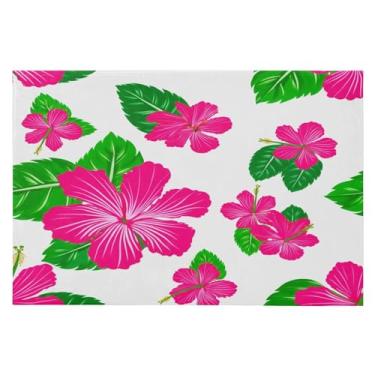 Imagem de Wassud Tapete de porta de flores delicadas 61 x 89 cm, tapete de área lavável antiderrapante com suporte de borracha, tapete macio e macio para sala de estar, quarto, entrada, entrada