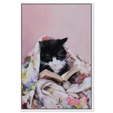 Imagem de Cat Nap Chapter V Impressão em tela Pet Wall Decor por Art Remedy, moldura branca, 25 x 38 cm