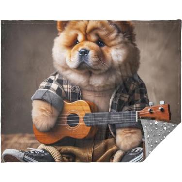 Imagem de TSENQUE Cobertores e mantas de Natal engraçados para cachorros Chow Chow Chow, presentes felpudos para mulheres, 177,8 cm x 139,7 cm