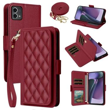 Imagem de Dibosom Capa carteira para Motorola Moto G Stylus 5G 2023 Argyle com alça de pulso/ombro e compartimentos para cartões, capa de celular acolchoada minimalista para GStylus G5 XT2317DL XT2315-5