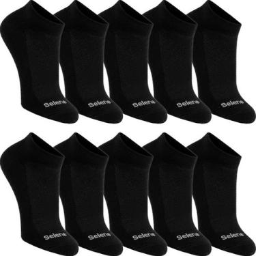 Imagem de Kit 10 Pares Meias Selene Cano Curto Algodão Masculino Feminina Meia B