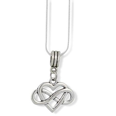Imagem de Emerald Park Jewelry Colar de corrente de cobra com pingente de coração com infinito