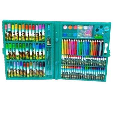 Imagem de Estojo Material Escolar Maleta 48/68/86/150/208 Peças Completo Grande (VERDE)