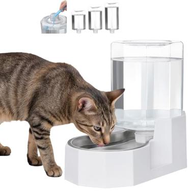 Imagem de Sfozstra Distribuidor Automático De Água Para Animais De Estimação Com Tigela De Aço Inoxidável, Bebedouro Por Gravidade, Alimentador Angular De Água Para Cães E Gatos De Pequeno A Grande Porte (Bra