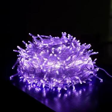 Imagem de Pisca Pisca Led decoração de natal Festas 220V 110V com 100 Leds 10 metros Colorido árvore de natal (Roxo (110V),KIT 2 PÇS)