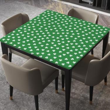 Imagem de ZYRALLAX Toalha de mesa de cartão ajustada para mesa quadrada de 61 x 61 cm, trevo de dia de São Patrício, para eventos internos e externos, decoração de feriados, estilo01