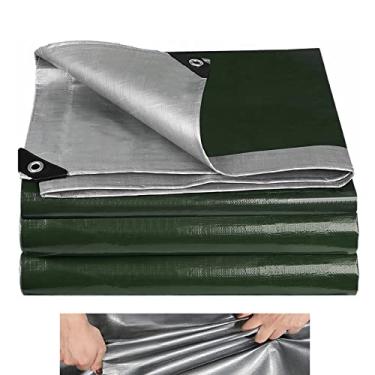 Imagem de Capa de lona multiuso de lona resistente, lona à prova de rasgos carro caminhão toldo para acampamento ao ar livre cobertura de móveis de piquenique (cor: verde prata, tamanho: 4mX5m) (prata verde