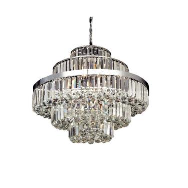 Imagem de Lustre de Cristal Dijon 12 Lâmpadas Bella Iluminação Transparente