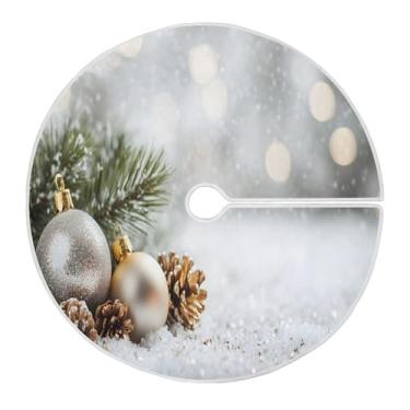 Imagem de SEHANY Bola de Natal, saia para árvore de Natal, 91 cm, tapete redondo macio para árvore de Natal, decoração de casa, festa de Natal