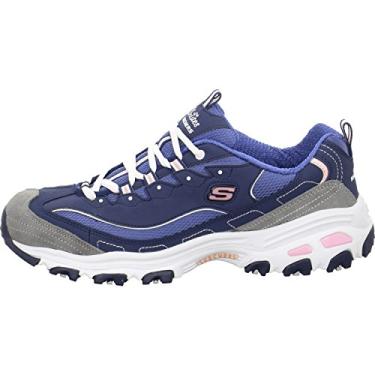 Imagem de Skechers Tênis feminino D'Lites Memory Foam com cadarço, Branco marinho, 36
