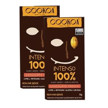 Imagem de Kit 2X: Chocolate Intenso 100% Cacau Vegano Cookoa 80g