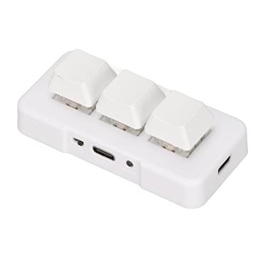 Imagem de Teclado de 3 teclas, teclado programável com retroiluminação RGB e interface USB Mini teclado mecânico Plug and Play Macro teclado para computador(White)