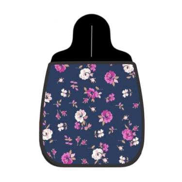 Imagem de Lixeira De Carro Organizador Lixinhocar Floral Clássico Rose Fundo Marinho