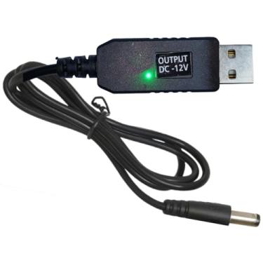 Imagem de Conversor de tensão DC 5V para DC 12V USB Step Up, cabo de alimentação com conector CC 5,5 mm x 2,1 mm, ótimo para roteadores, câmera, gravador de carro 1A