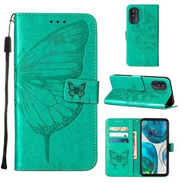 Imagem de For Motorola Moto G52 Embossed Butterfly Leather Phone Case