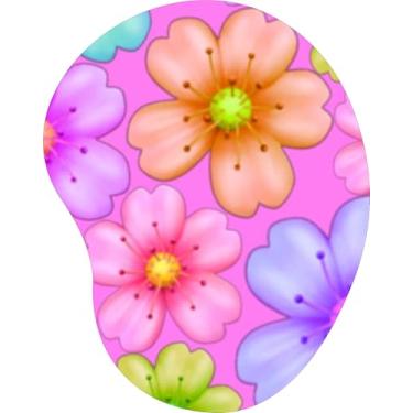 Imagem de Mouse Pad Ergonômico Gota Flores Grandes Tons Rosa e Laranja