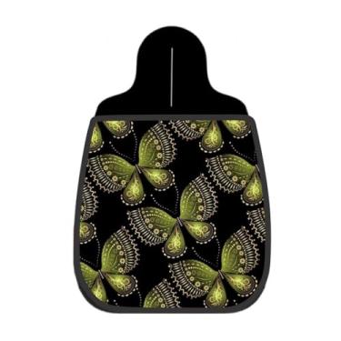 Imagem de Lixeira De Carro Organizador Lixinhocar Borboletas Verdes Douradas