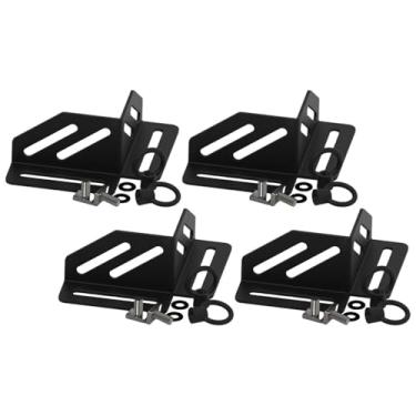 Imagem de IEUDNS Conjunto de 4 suportes de canto para fixação de bagageiro, profissionais, resistentes e fáceis de instalar. Peças de reposição para suporte seguro de, Preto